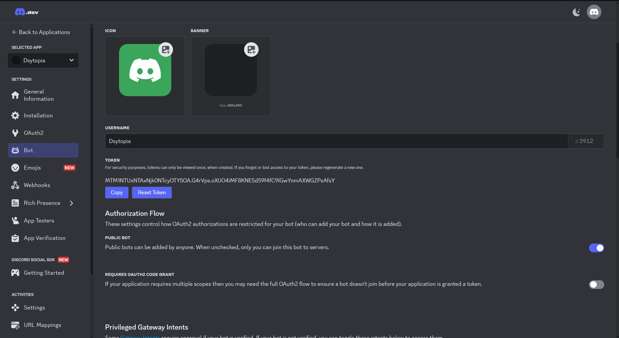 Discord Bot Token Reset